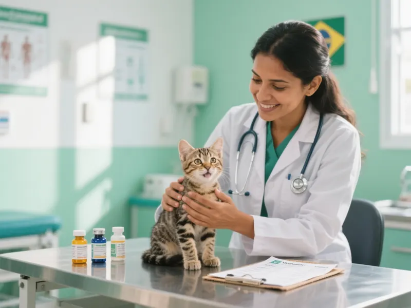 Vacinas e medicamentos para cães e gatos em Pindamonhangaba: veterin&aacute;ria com gatinho